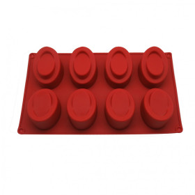 Molde silicona ovalado decorado x 8