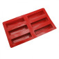 Molde silicona postre rectangular x 6