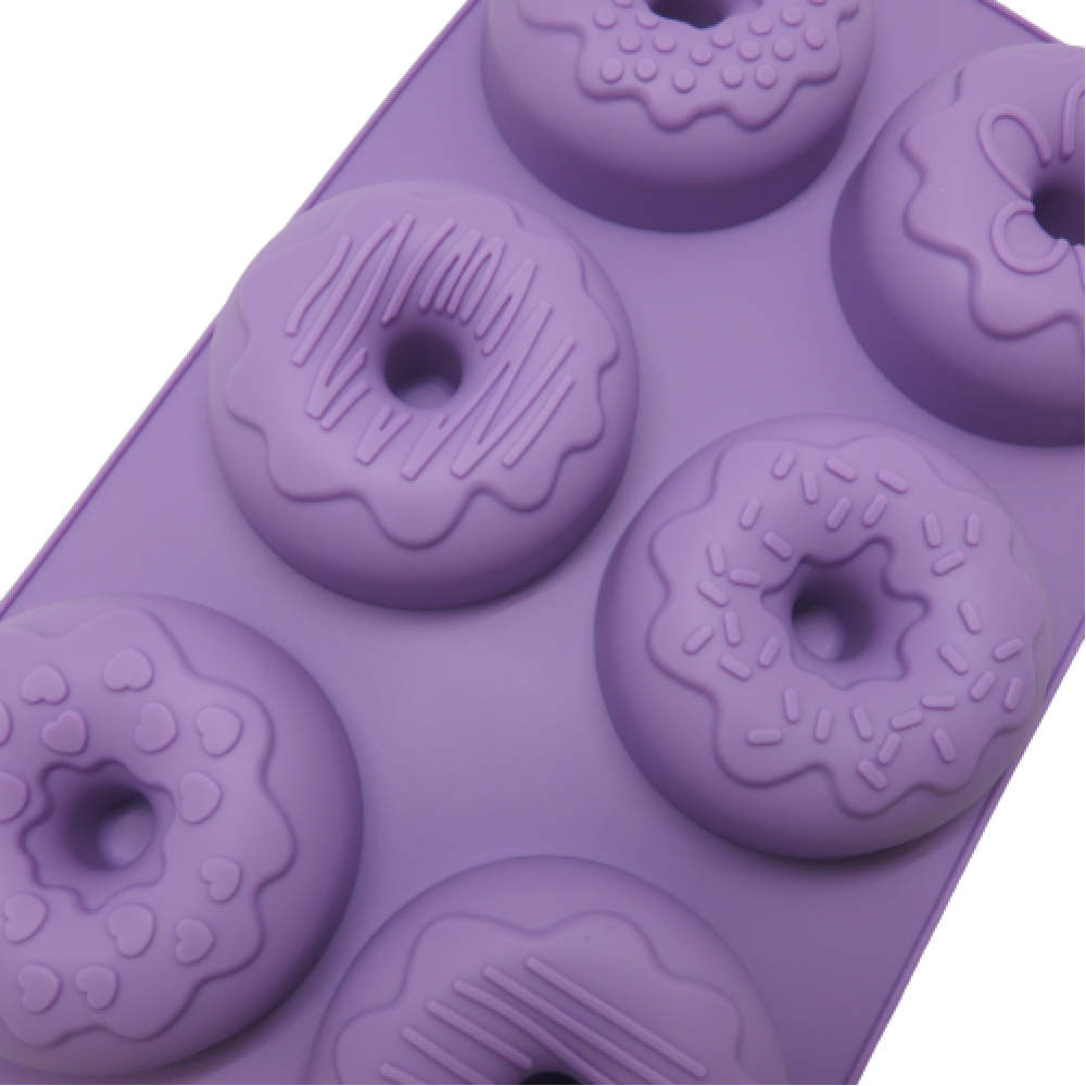 Molde silicona donuts decoradas x 6