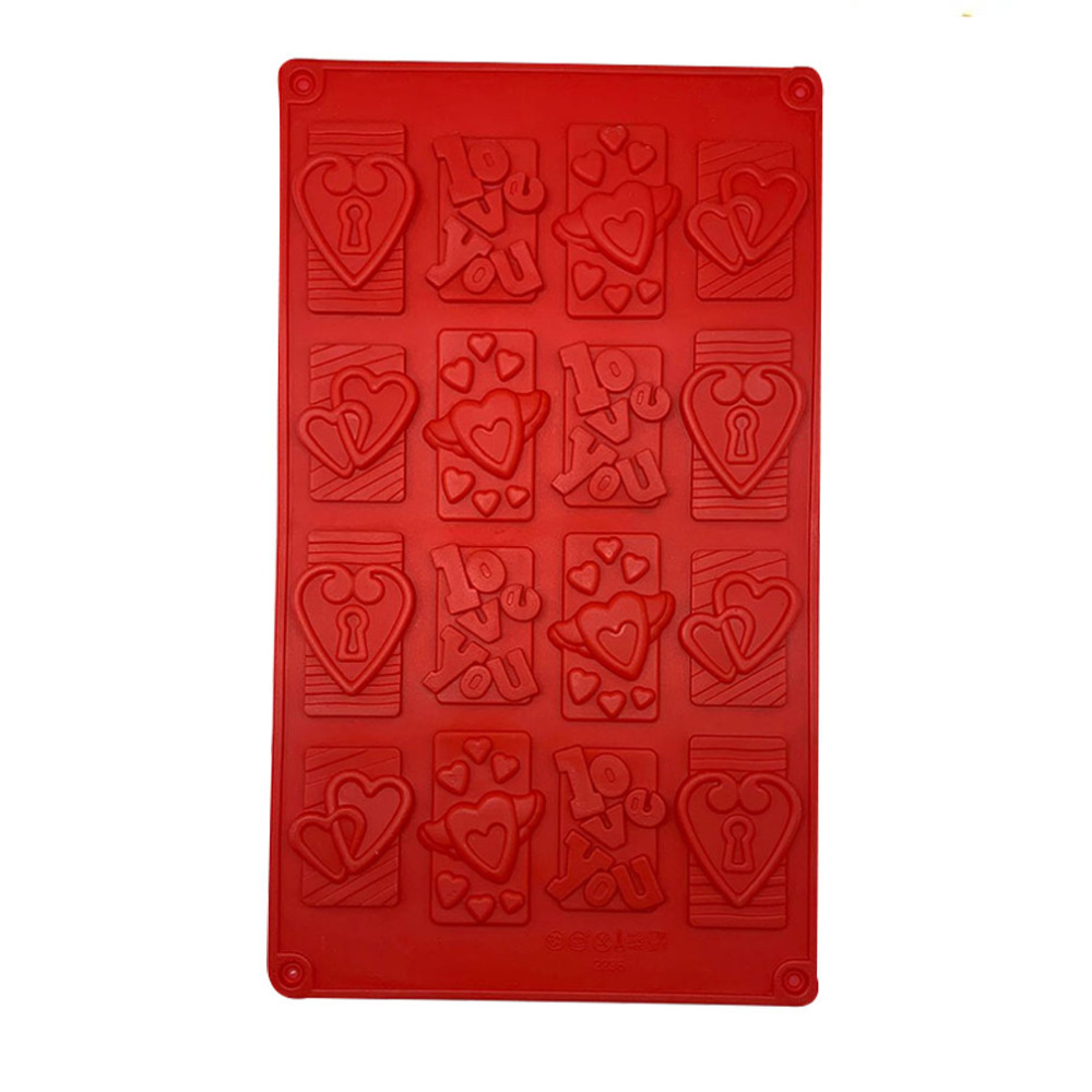 Molde silicona galletas san valentin x 16
