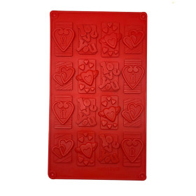 Molde silicona galletas san valentin x 16