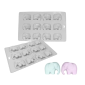 Molde silicona elefantes x 12 cav