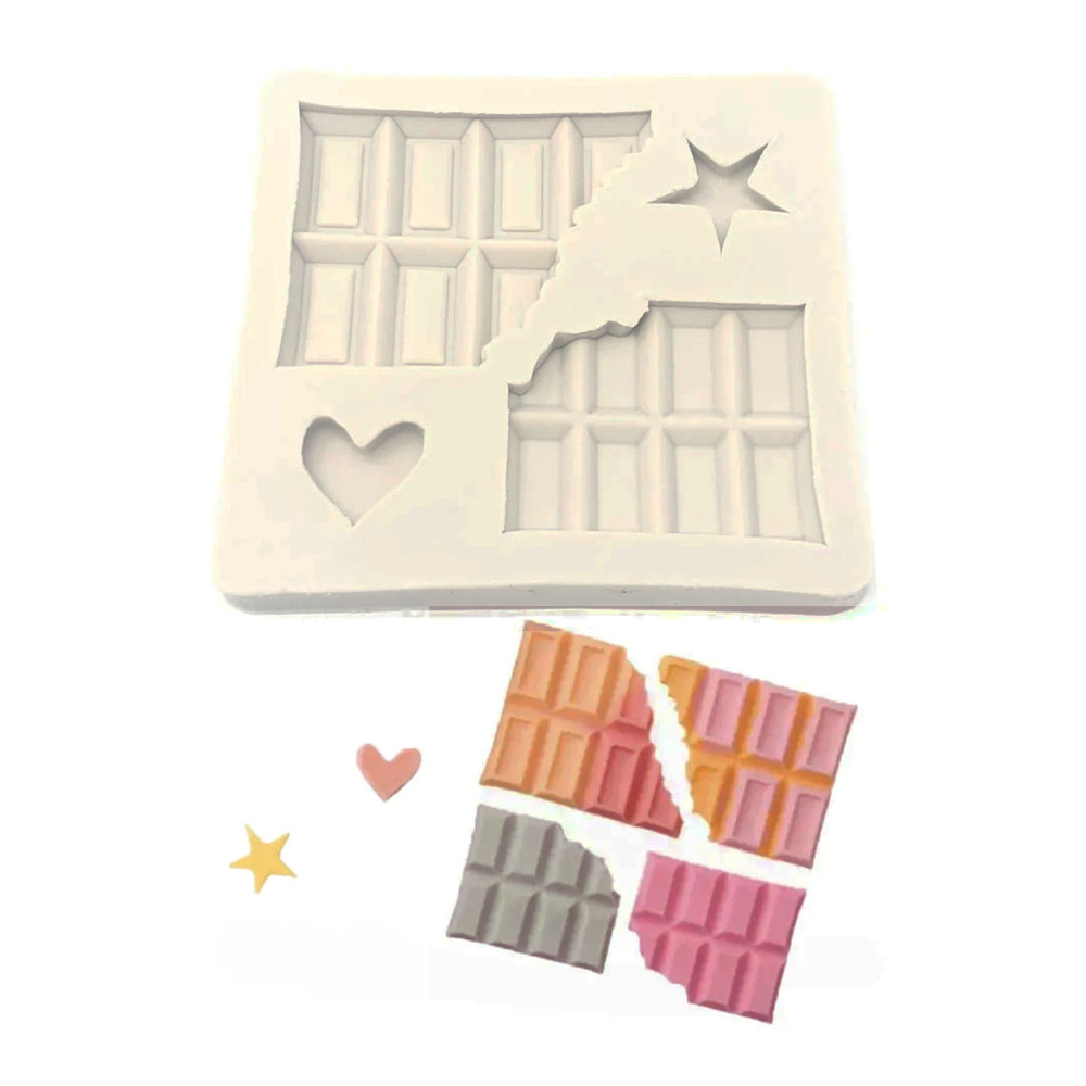 Molde silicona pedazos chocolatina