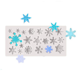 Molde silicona copos de nieve variados