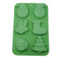 Molde silicona navidad variado x 6