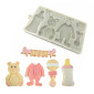 Molde silicona baby shower x 4 cav 