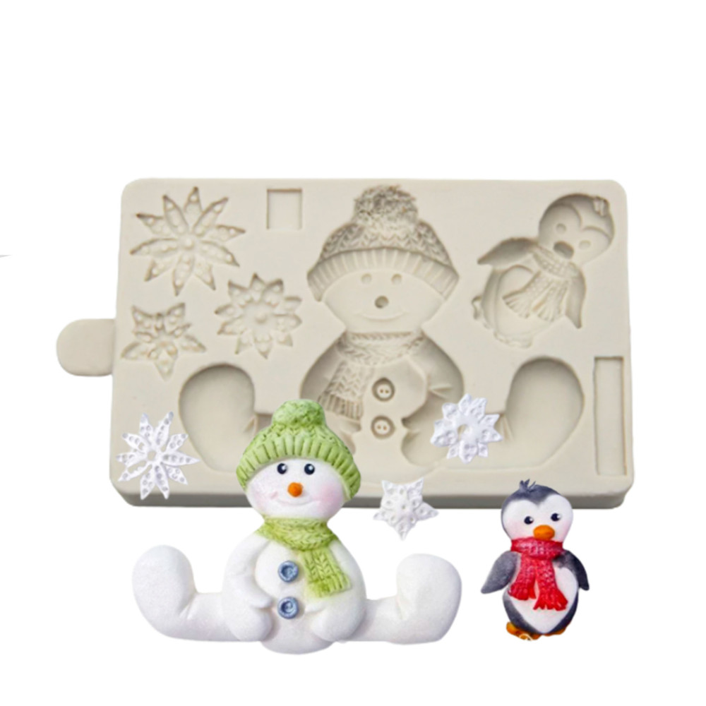 Molde silicona muñeco nieve grande