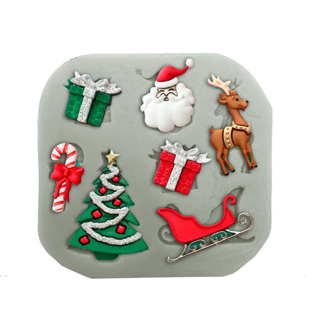 Molde silicona árbol / trineo santa
