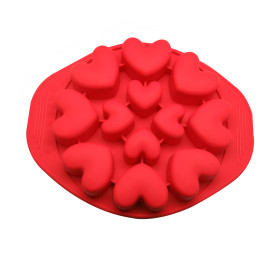 Molde sil corazones x 12