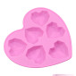 Molde silicona corazon geometrico x 6 cav