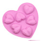 Molde silicona corazon geometrico x 6 cav
