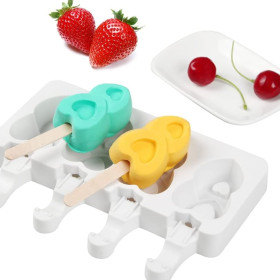 Molde paleta corazón doble x 4 cav