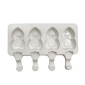Molde paleta corazón doble x 4 cav