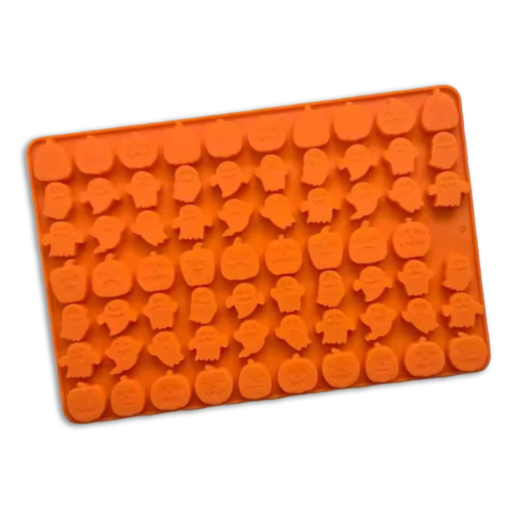 Molde silicona choco fantasmas y calabazas x69