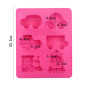 Molde silicona trenes x 6 cav