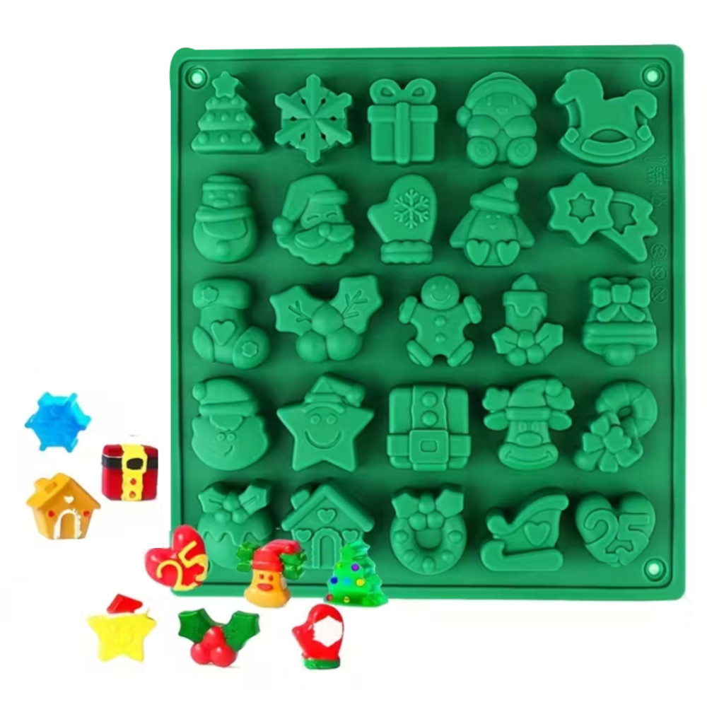 Molde silicona choco navideño x25