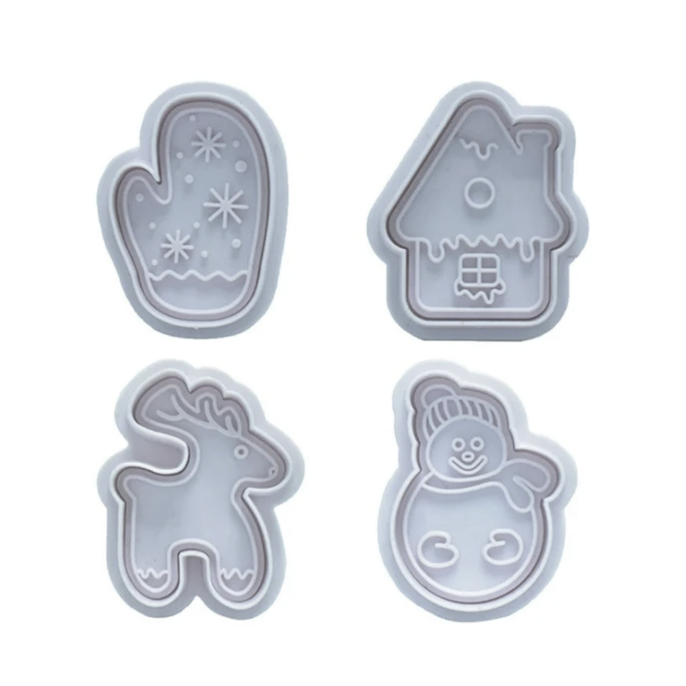 Cortadores push print navidad snow x 4