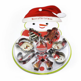 Juego cortadores navideños snowman x 8 pcs