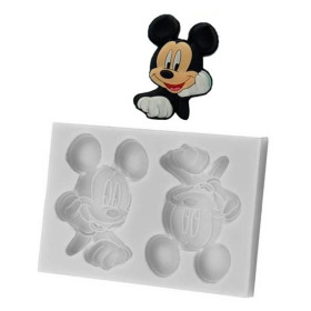 Molde silicona mickey mouse x 2 cav