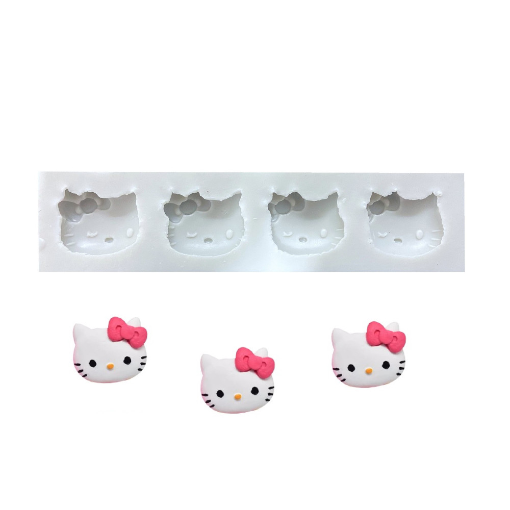 Molde silicona hello kitty x 4 cav