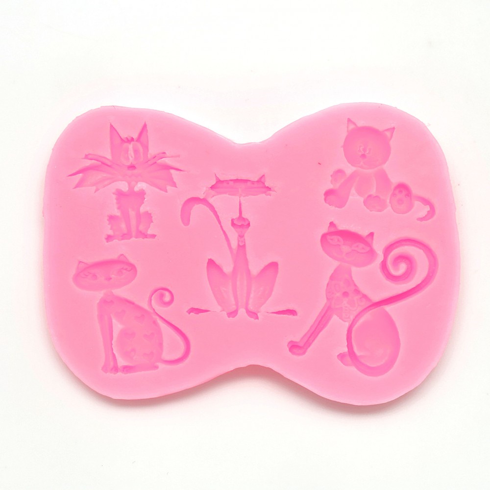 Molde silicona de gatos 