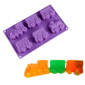 Molde silicona ponque en forma de tren x 6 cav