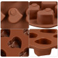 Molde Choco corazones decorados x 15 cav 