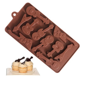 Molde choco instrumentos musical x 10 cav