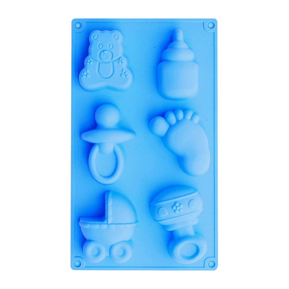 Molde silicona ponque baby shower x 6 cav