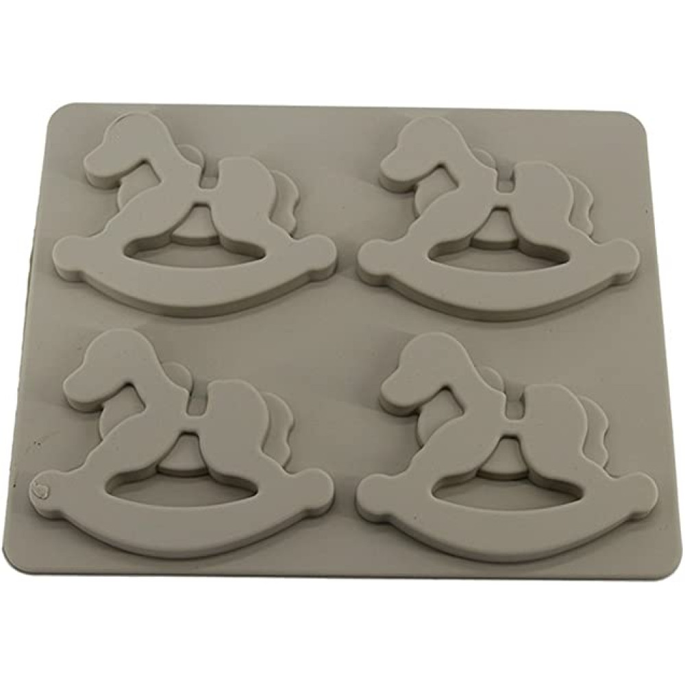 Molde silicona caballito de madera x 4 cav