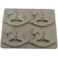 Molde silicona caballito de madera x 4 cav