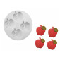 Molde silicona manzanas x4