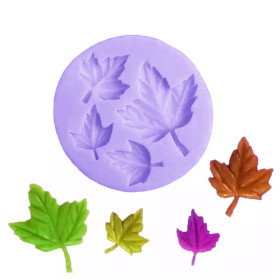 Molde silicona hojas otoño x 4
