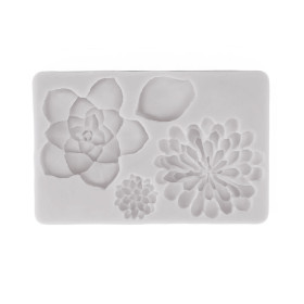 Molde silicona flores pequeñas y grandes