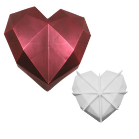 Molde silicona de corazón geométrico 