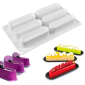 Molde silicona profesional rectangular x 6 cav