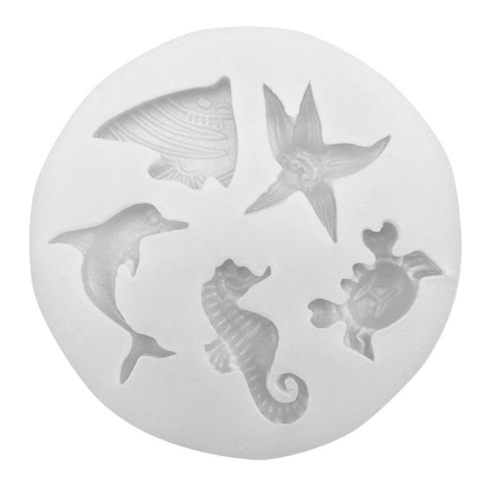 Molde silicona animales de mar x 5 cav