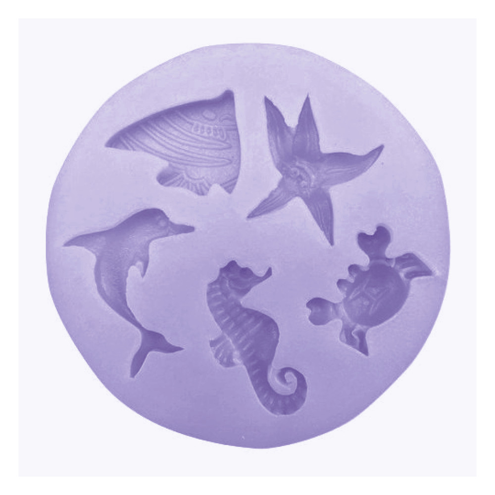 Molde silicona animales de mar x 5 cav