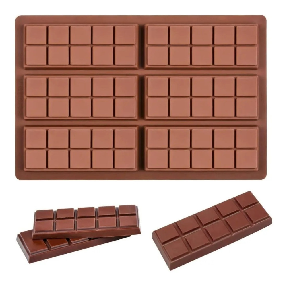 Molde barras chocolate cuadritos x 6