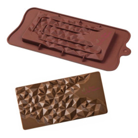 Molde silicona choco barra diamantes