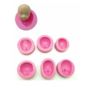 Molde silicona caras en 3D x 6 und