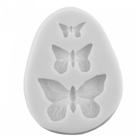 Molde silicona mariposas x 3 cav