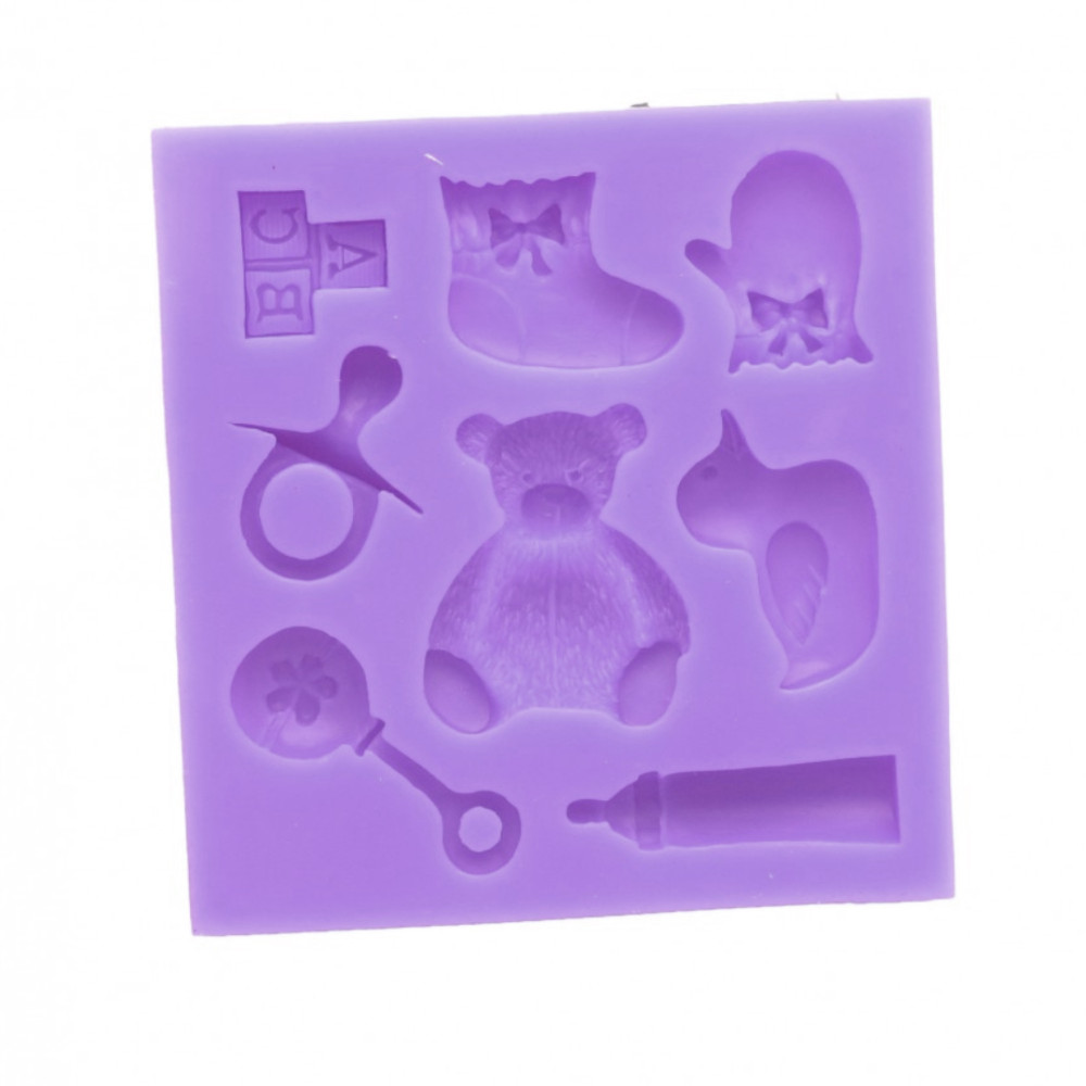 Molde silicona baby shower x 8 cav 