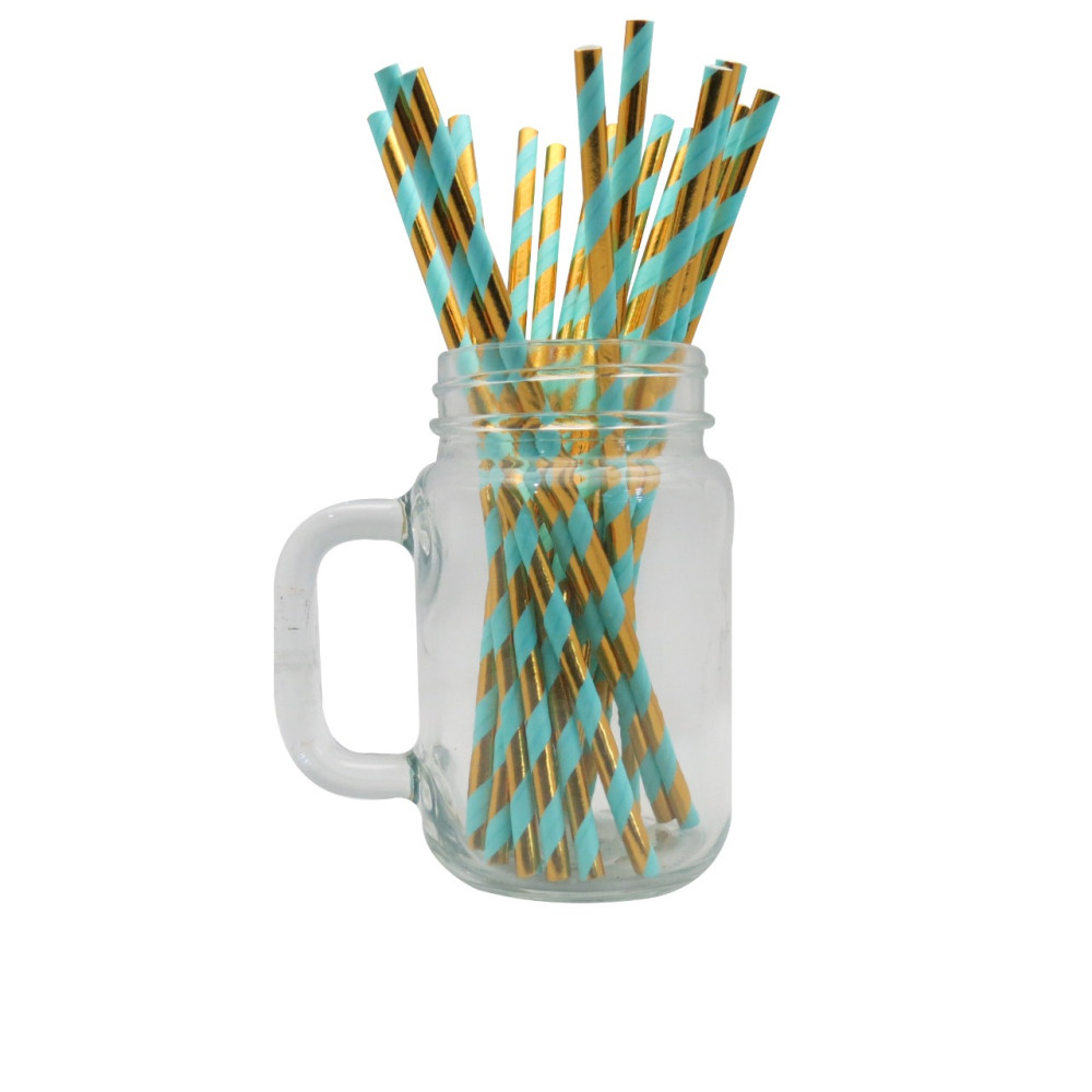 Palos pops dorado/turquesa x 100 undr