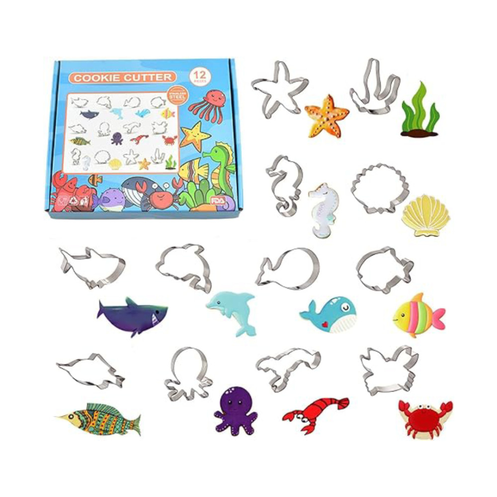 Juego cortadores animales del mar x 12 und