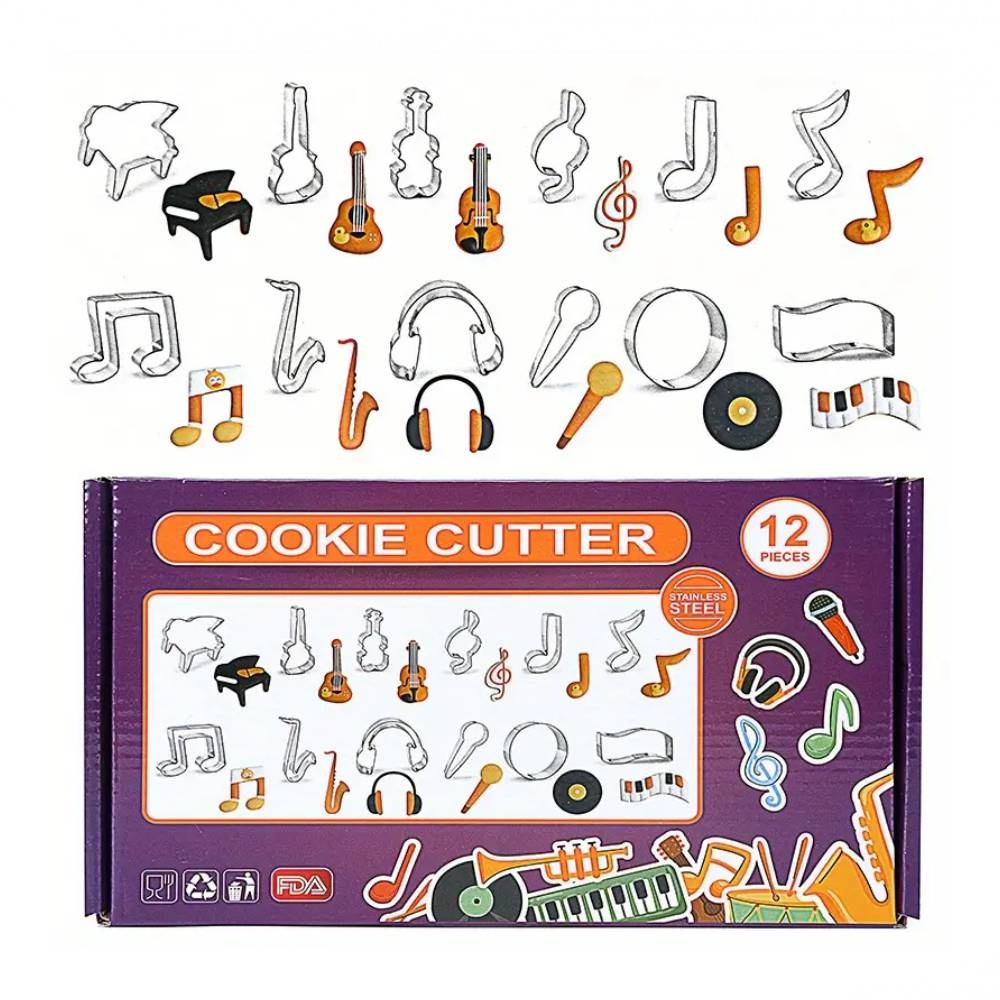 Juego cortadores instrumentos musica x 12 und