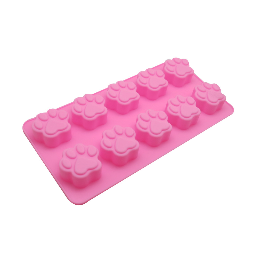 Molde silicona mini huellitas x10