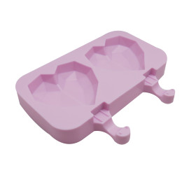 Molde paleta corazon geometrico x 2