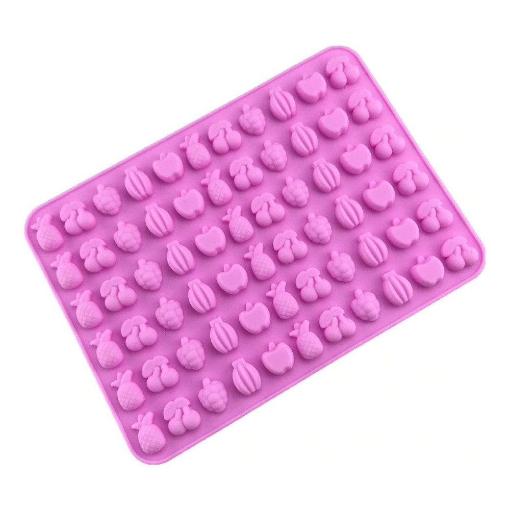 Molde silicona gomitas frutas x 66