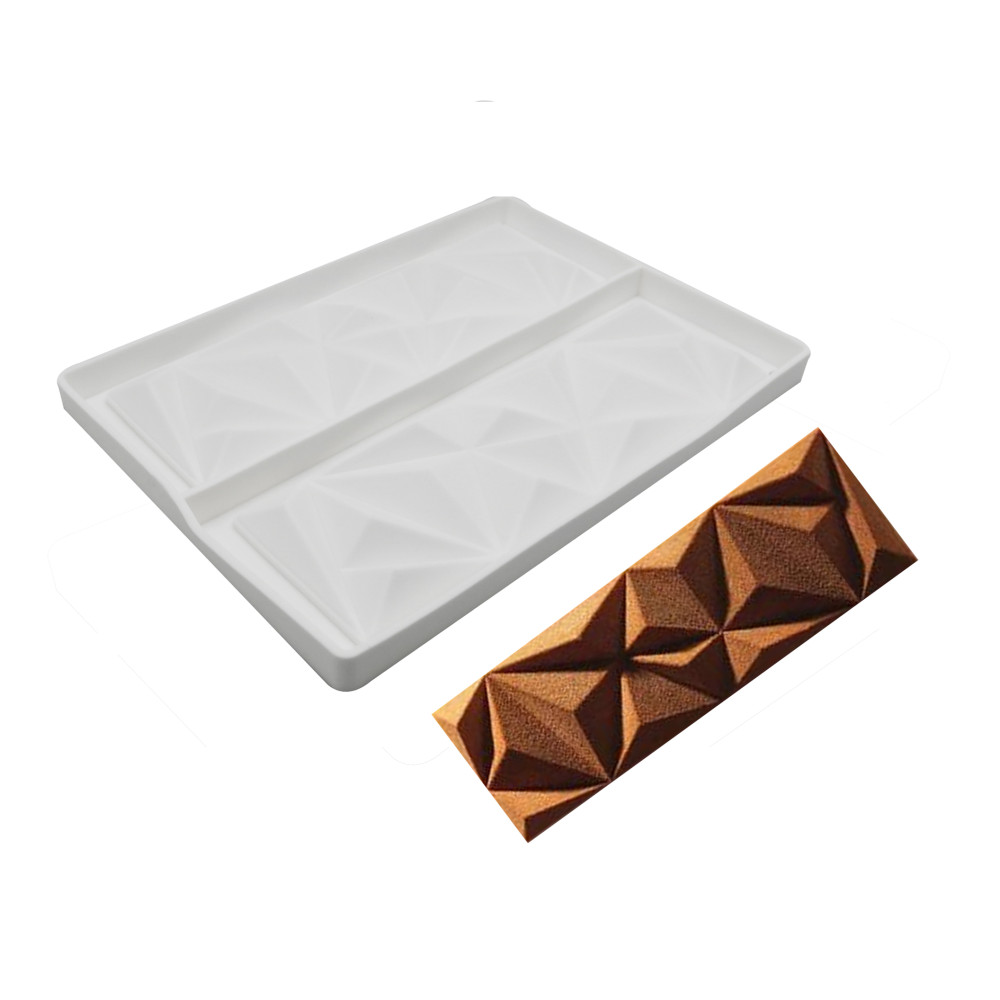 Molde silicona chocolatina geometrica x2